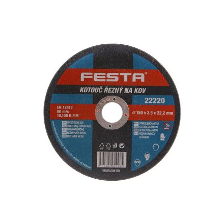 FESTA Disc de tăiere pentru metal 150 x 2,5 x 22,2 mm