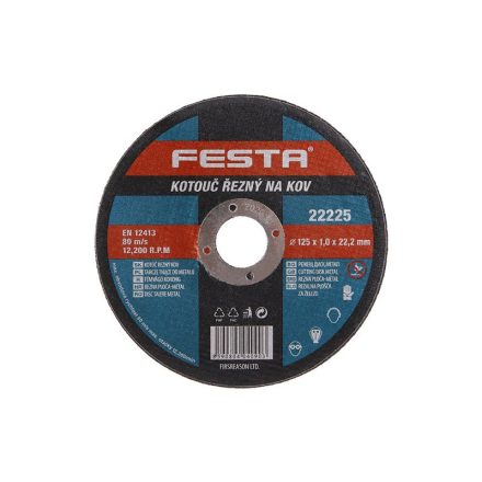 FESTA Disc de tăiere pentru metal 125 x 1,0 x 22,2 mm inox