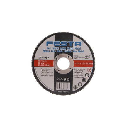 FESTA Disc de tăiere pentru metal 115 x 1,6 x 22,2 mm