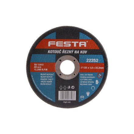 FESTA Disc de tăiere pentru metal 125 x 1,6 x 22,2 mm