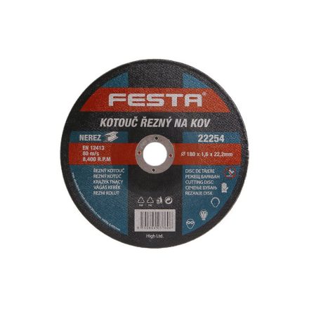 FESTA Disc de tăiere pentru metal 180 x 1,6 x 22,2 mm