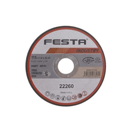 FESTA INDUSTRY Disc de tăiere pentru metal 115 x 1,0 x 22,2 mm