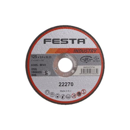 FESTA INDUSTRY Disc de tăiere pentru metal 125 x 2,0 x 22,2 mm