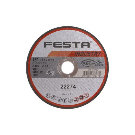 FESTA INDUSTRY Disc de tăiere pentru metal 150 x 2,0 x 22,2 mm