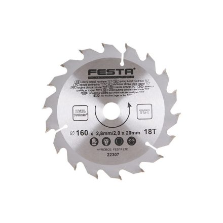 FESTA Pânză de ferăstrău pentru lemn 160 x 20 x 2,0 mm / 18T