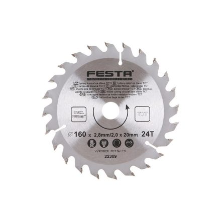FESTA Pânză de ferăstrău pentru lemn 160 x 20 x 2,0 mm / 24T