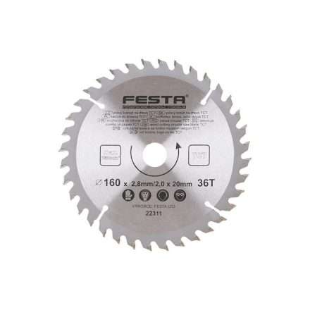 FESTA Pânză de ferăstrău pentru lemn 160 x 20 x 2,0 mm / 36T