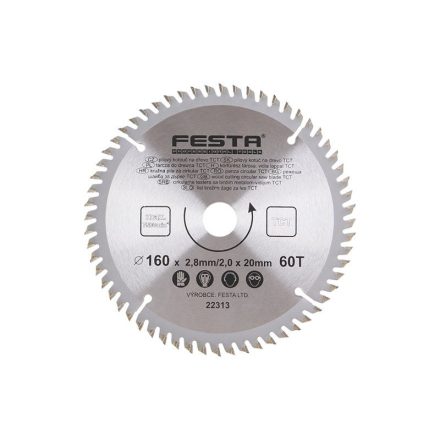 FESTA Pânză de ferăstrău pentru lemn 160 x 20 x 2,0 mm / 60T