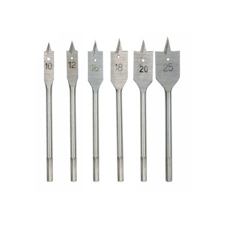 Set de burghie plat pentru lemn 6 piese (10-12-16-18-20-25 mm)