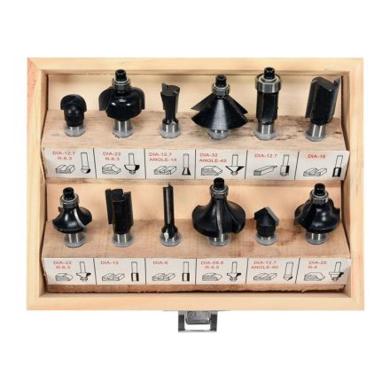 VOREL Set de frezat 12 piese 8 mm