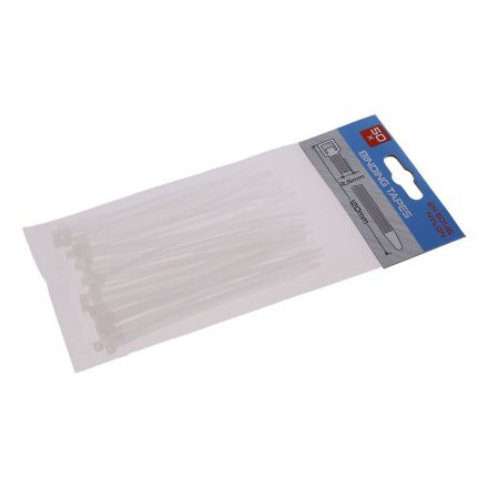 Legătură de cablu 120 x 2,5 mm albă (50 buc)