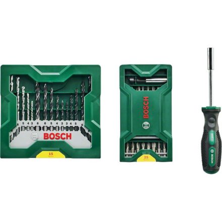 Set de vârf și burghiu BOSCH 41 de bucăți Mini X-Line