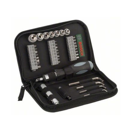 Set biți și prize BOSCH 38 piese + lanternă