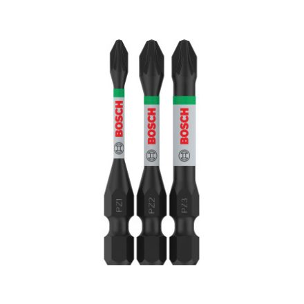 BOSCH PRO Set de capete de șurubelniță cu impact 3 piese PZ1 / PZ2 / PZ3 x 55 mm 1/4" Hex