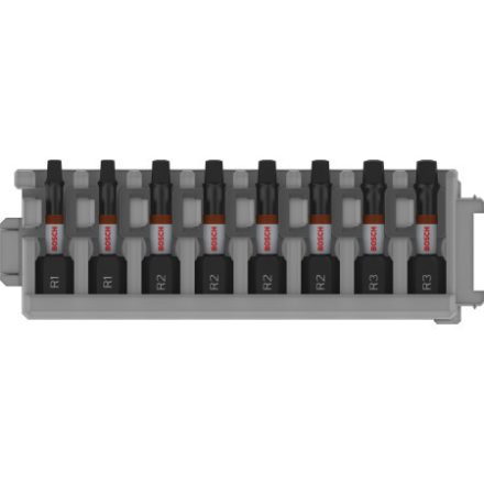 BOSCH PRO Set capete de șurubelniță impact 8 buc R1 - R3 x 25 mm Robertson 1/4" Hex