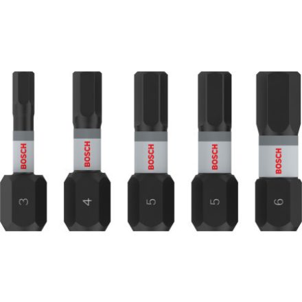 BOSCH PRO Set de vârfuri de impact 5 piese 25 mm (H3/H4/H5x2/H6) 1/4" Hex