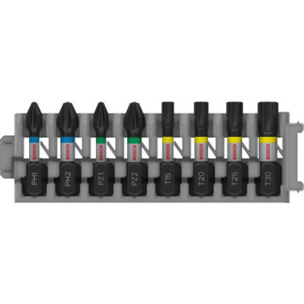 BOSCH PRO Set de biți de impact 8 buc 25m (PH1/PH2/PZ1/PZ2/T15/T20/T25/T30) 1/4" Hex