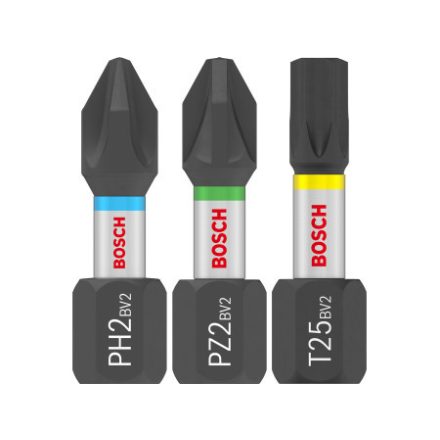 BOSCH PRO Set de biți de impact PH2/PZ2/T20/25/30x5db x 25mm în cutie Tic Tac 1/4" Hex (25 buc)