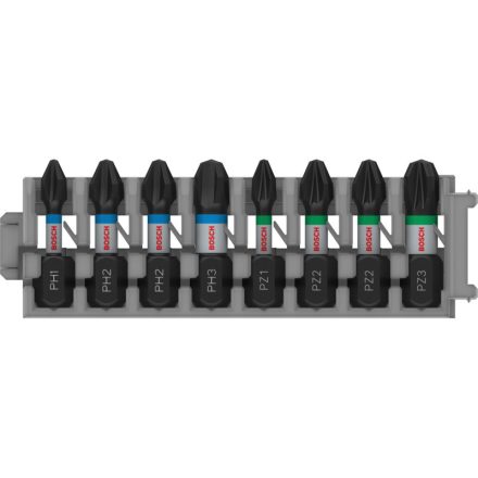 BOSCH PRO Set de vârfuri de șurubelniță 8 piese 25 mm (PH1, PH2 x 3, PH3, PZ2 x 2, PZ3) Pick & Click