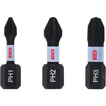 BOSCH Set de vârfuri de bit 3 piese PH1 / PH2 / PH3 x 25 mm Impact Control