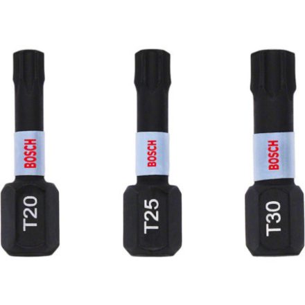 Set de biți torx din 3 părți BOSCH T20 / T25 / T30 x 25 mm Control impact