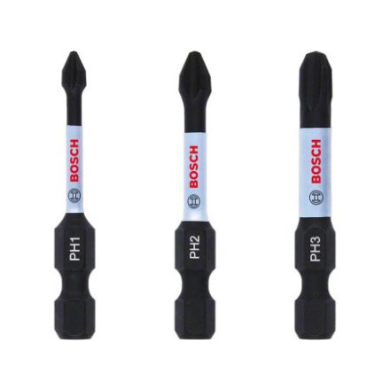 BOSCH Set capete de șurubelnită 3 piese PH1 / PH2 / PH3 x 50 mm Impact Control