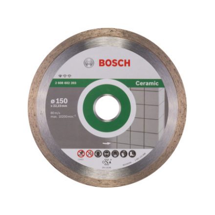 Disc diamantat de tăiere 150 x 1,6 x 7 x 22,2 mm continuu. Standard pentru ceramică