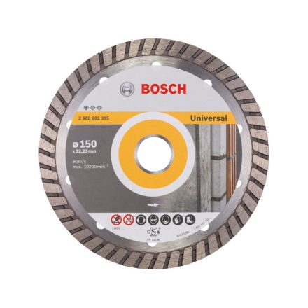 BOSCH Disc de tăiere cu diamante 150 x 2,5 x 10 x 22,2 mm turbo Standard pentru Universal