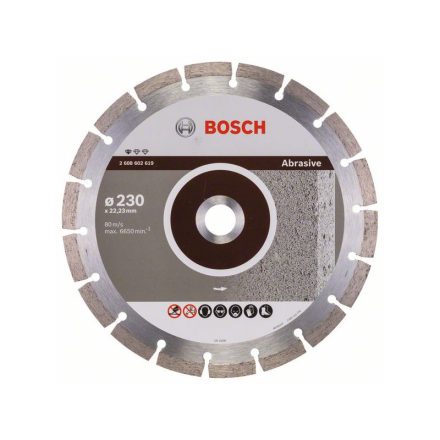 Disc de tăiat diamant BOSCH 230 x 2,3 x 10,0 x 22,2 mm segmentat Professional pentru abraziv