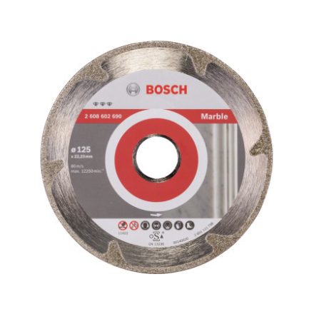 BOSCH Disc de tăiere cu diamant 125 x 2,2 x 3,0 x 22,2 mm continuu Best for Marble