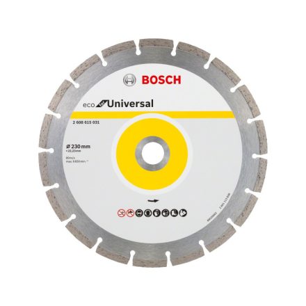 Disc de tăiere cu diamant BOSCH 230 x 2,6 x 7,0 x 22,2 mm segmentat ECO pentru Universal