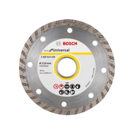 BOSCH Disc de tăiat cu diamant 115 x 2,0 x 7,0 x 22,2 mm Turbo ECO pentru Universal (10 buc)