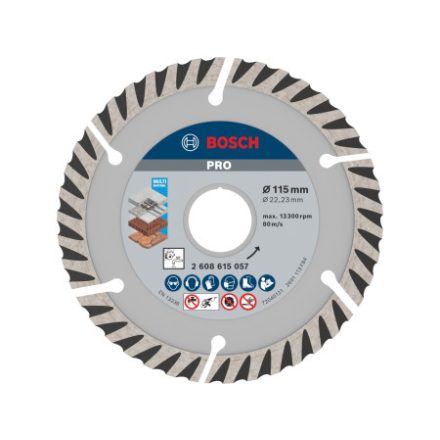 PRO Multi Material Disc diamantat de tăiere 115 x 2,0 x 10 x 22,2 mm segmentat