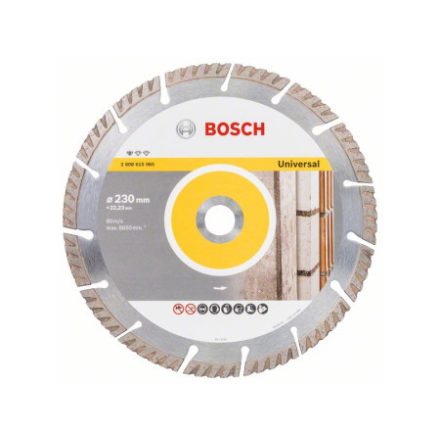 Disc de tăiere cu diamant BOSCH 230 x 2,6 x 10 x 22,2 mm segmentat Standard pentru universal