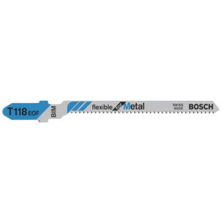 Pânză de ferăstrău de decuplare BOSCH pentru tablă T 118 EOF 83/1,5 mm bimetalic (5 buc)