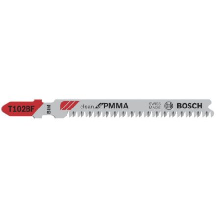 Pânză de ferăstrău BOSCH pentru decoupage PVC T 102 BF 92/1,8 mm bimetal (3 buc)