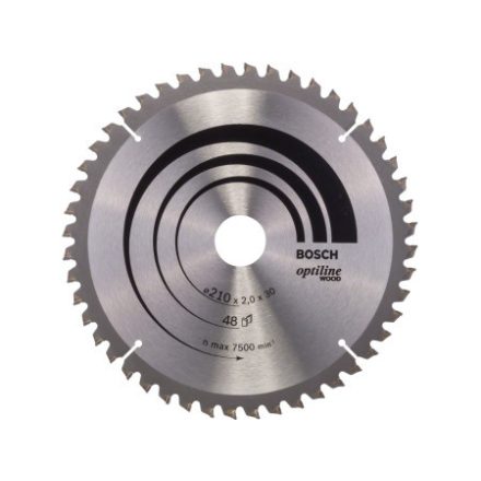 BOSCH Disc de tăiere pentru lemn 210 x 30 x 2,0 mm / 48T Optiline Wood ATB / N