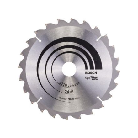 BOSCH Disc de tăiere pentru lemn 216 x 30 x 2,0 mm / 24T Optiline Wood ATB / N