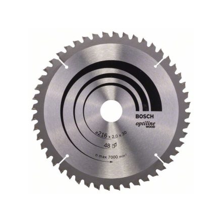 Pânză de ferăstrău BOSCH pentru lemn 216 x 30 x 2,0 mm / 48T Optiline Wood ATB