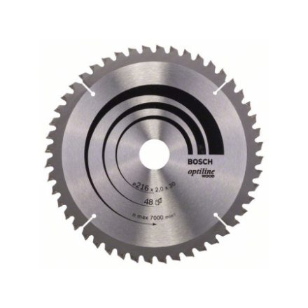 Pânză de ferăstrău BOSCH pentru lemn 216 x 30 x 2,0 mm / 48T Optiline Wood ATB