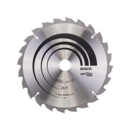 BOSCH Disc de tăiat pentru lemn 254 x 30 x 2,0 mm / 24T Optiline Wood ATB / N