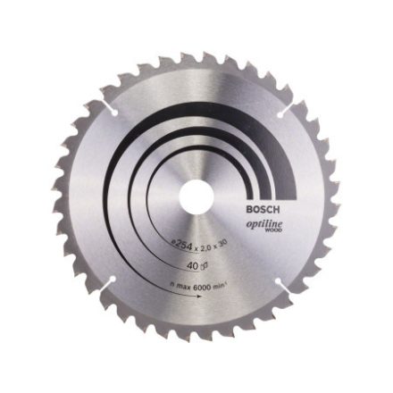 BOSCH Disc de tăiere pentru lemn 254 x 30 x 2,0 mm / 40T Optiline Wood ATB / N