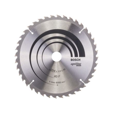 BOSCH Disc de tăiat pentru lemn 254 x 30 x 2,0 mm / 40T Optiline Wood ATB