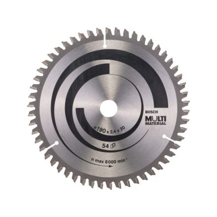 BOSCH Fűrésztárcsa univerzális 190 x 20/16 x 2,4 mm / 54T MultiMaterial HLTCG