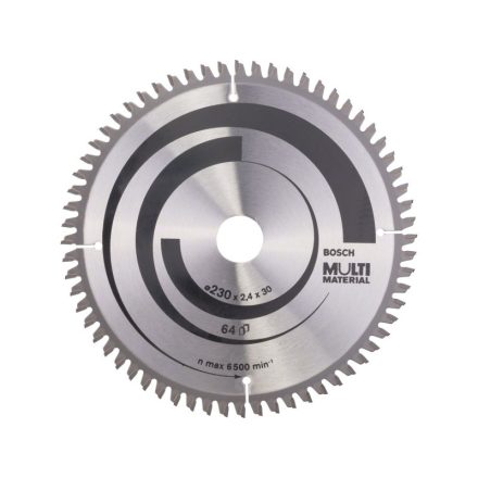 BOSCH Fűrésztárcsa univerzális 230 x 30 x 2,4 mm / 64T MultiMaterial HLTCG