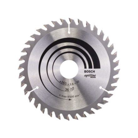BOSCH Disc de tăiere pentru lemn 165 x 30/20 x 2,6 mm / 36T Optiline Wood ATB