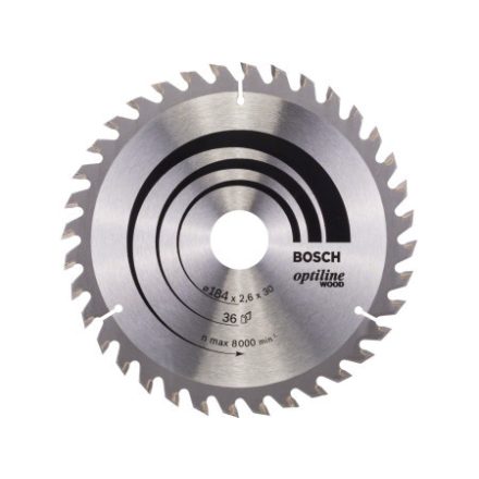BOSCH Disc de tăiat lemn 184 x 30 x 2,6 mm / 36T Optiline Wood ATB