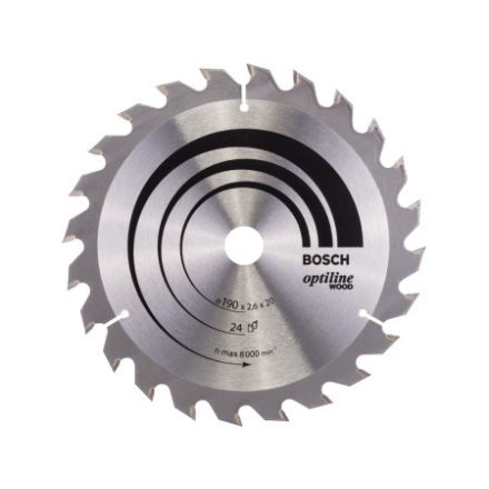 BOSCH Disc de tăiere pentru lemn 190 x 20/16 x 2,6 mm / 24T Optiline Wood ATB