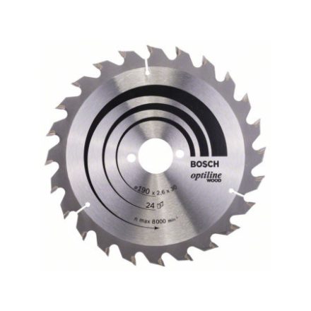 BOSCH Disc de tăiere pentru lemn 190 x 30 x 2,6 mm / 24T Optiline Wood ATB