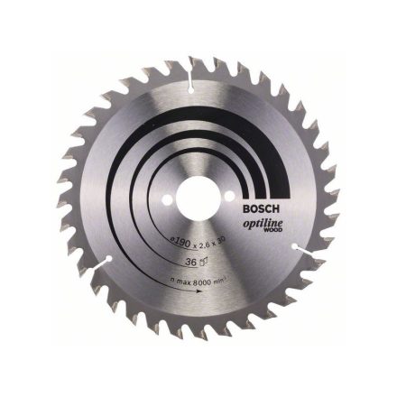 Pânză de ferăstrău BOSCH pentru lemn 190 x 30 x 2,6 mm / 36T Optiline Wood ATB